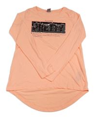 Lososová tunika s nápisy a flitry Y.F.K.