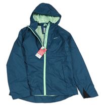 Nové - Petrolejová šusťáková funkční jarní bunda s kapucí Quechua