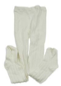 Bílé vzorované punčocháče H&M