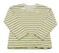 Smetanovo-zelené pruhované triko H&M