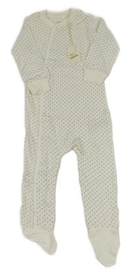 Nové - Bílo-hnědý puntíkatý overal Lupilu