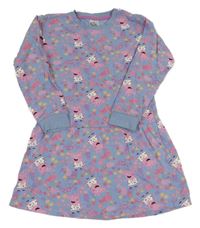 Světlemodro-růžové květované šaty s Peppou 