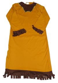 Kostým - Medovo-hnědé šaty s třásněmi 