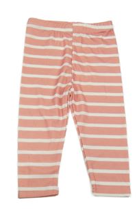 Růžovo-bílé pruhované legíny 