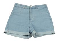 Světlemodré teplákové riflové kraťasy Denim Co.