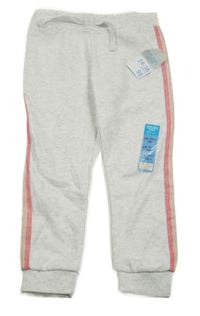 Nové - Světlešedo-růžové tepláky Primark