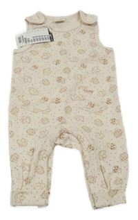 Nové - Světlerůžové žebrované laclové tepláky s broučky 