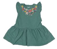 Zelené šaty s květy C&A