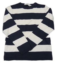 Tmavomodro-bílý pruhovaný svetr H&M