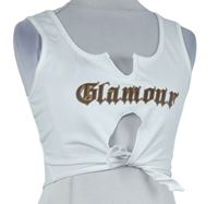 Dámský bílý crop top s nápisem Shein 