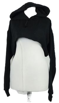 Dámská černá crop mikina s kapucí Primark 