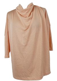 Dámské světlerůžové úpletové triko s límcem Gallery 