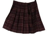 Dámská vínová kostkovaná skládaná sukně 