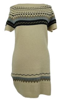 Dámské béžové svetrové šaty se vzorem Apricot 