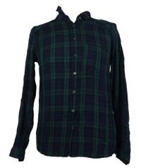 Dámská tmavomodro-zelená kostkovaná halenka Esprit 