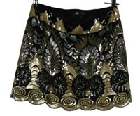 Dámská černo-zlatá flitrová sukně 