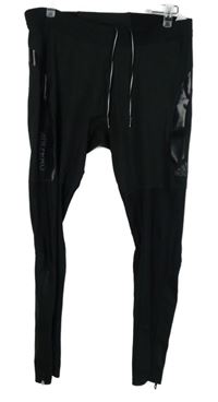 Pánské černé běžecké funkční tepláky s logem Adidas  