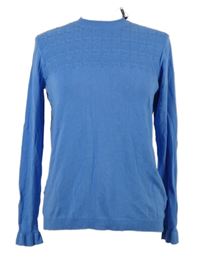 Nové - Dámský světlemodrý vzorovaný lehký svetr Dunnes 