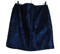 Dámská safírovo-černá vzorovaná sukně Warehouse 