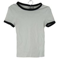 Dámské bílo-černé crop tričko H&M