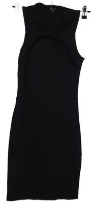 Dámské černé žebrované šaty s průstřihem Nikie vel. 32