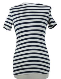 Dámské bílo-tmavomodré pruhované tričko H&M