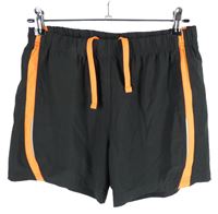 Pánské černo-oranžové sportovní kraťasy s pruhy Crivit 