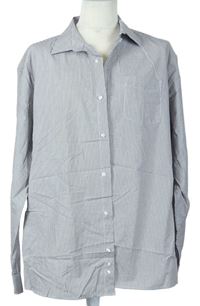 Pánská šedo-bílá proužkovaná košile F&F vel. 18,5
