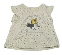 Smetanové puntíkaté tričko s Minnie George