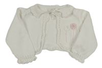 Bílé svetrové bolerko s kytičkou 