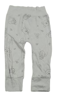 Světlešedé žebrované lehké tepláky s medvídkem Pú zn. Primark