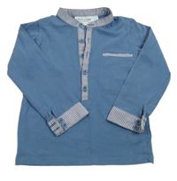 Modré polo triko s proužky 