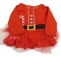 Kostým- červené šaty s tylovou sukní- Santa Claus