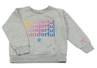 Světlešedá mikina s nápisy Primark