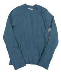 Petrolejový žebrovaný crop svetr Zara