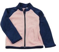 Růžovo-tmavomodrá fleecová propínací mikina Lily & Dan