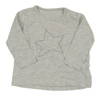Světlešedé melírované triko s hvězdičkou 