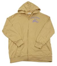 Béžová propínací mikina s obrázkem a kapucí H&M