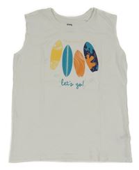 Bílé tílko se surfy Sinsay 