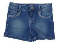 Tmavomodré riflové kraťasy s vyšíváním OKAIDI