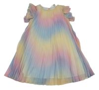 Růžovo-barevné šifonové plisované lehké šaty H&M
