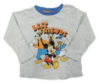 Šedé melírované triko s Mickey a kamarády ,