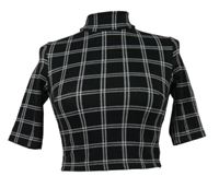 Dámská černo-bílá kostkovaná crop halenka se stojáčkem Primark