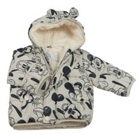 Šedá šusťáková zimní bunda s Mickeym a kapucí George