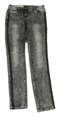 Černo-šedé skinny rifle s pruhem Pepperts