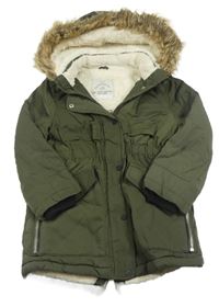 Khaki šusťáková zimní parka s kapucí George