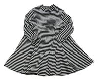 Černo-bílé pruhované žebrované šaty Nutmeg
