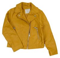 Hořčicový koženkový crop křivák Primark