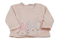 Světlerůžová mikina s králíky Bluezoo