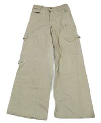 Béžové wide leg rifle s kapsami H&M